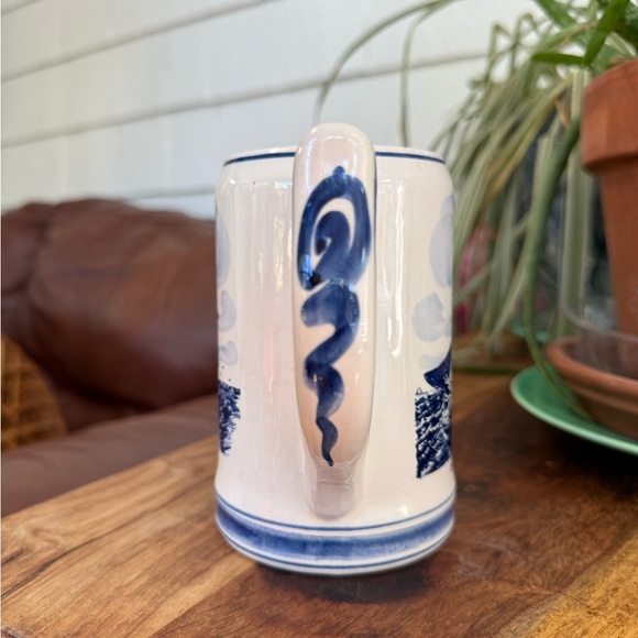 Vintage Blue Delfts Hand painted Made in Holland Nautical Ship Design Mug - Picture 2 of 11